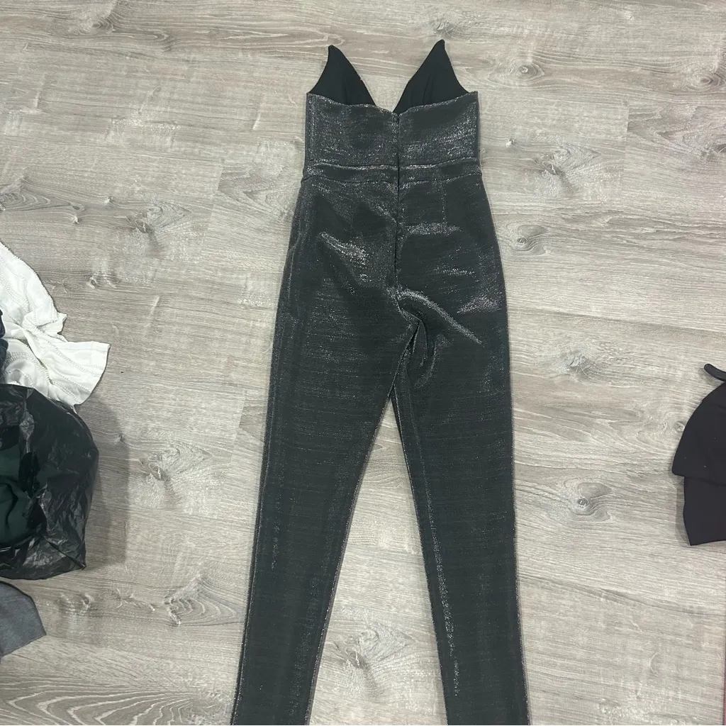 NEW NBD x Revolve Gettin Down With It Silver Jumpsuit - Image 9