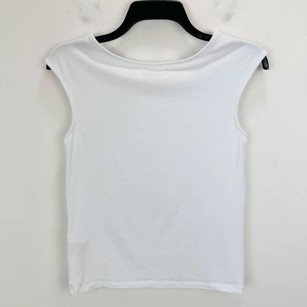 NEW Madewell Scoopneck Cap Sleeve Tee Top Cotton Stretch Jersey White Basics S - Image 11