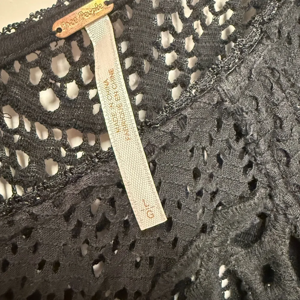 Free People City Girl Boho Dress Crochet Witchy Whimsigoth Fairy Grunge Large - Image 7