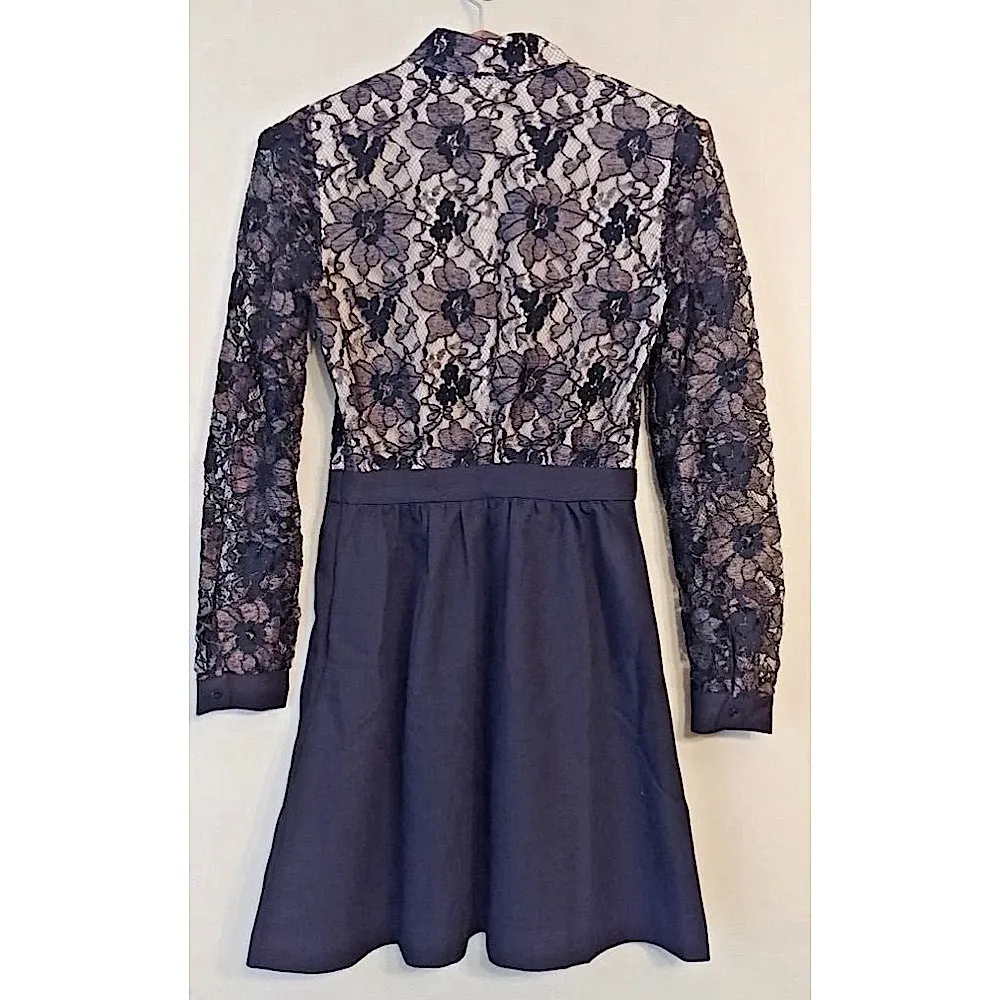 Black & Beige Lace Whimsigoth Long Sleeve Shirt Modcloth Dress by Lace & Mesh - Image 3