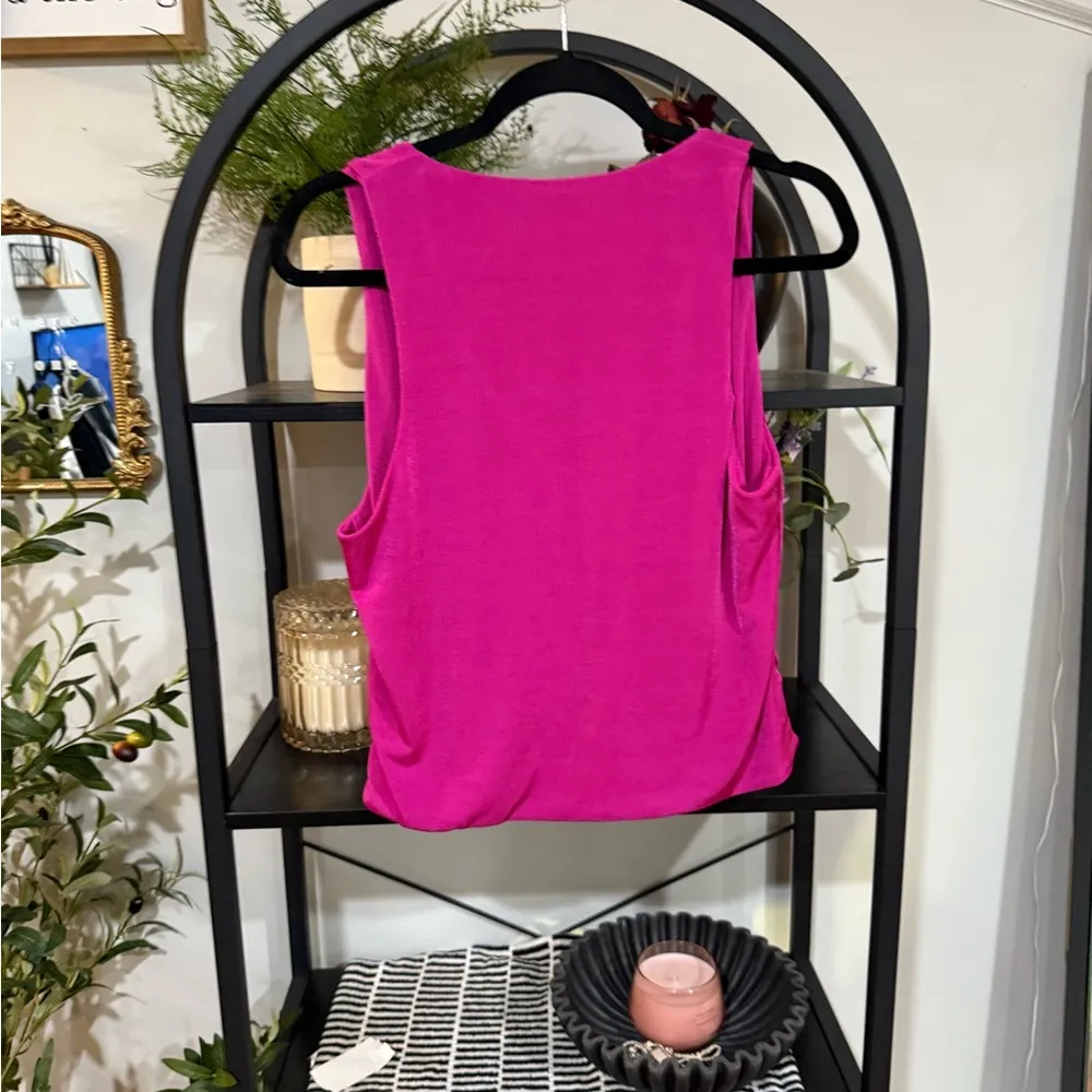 plus size Naked Wardrobe Pink Ruched Sleeveless Tank Top size 1x - Image 3