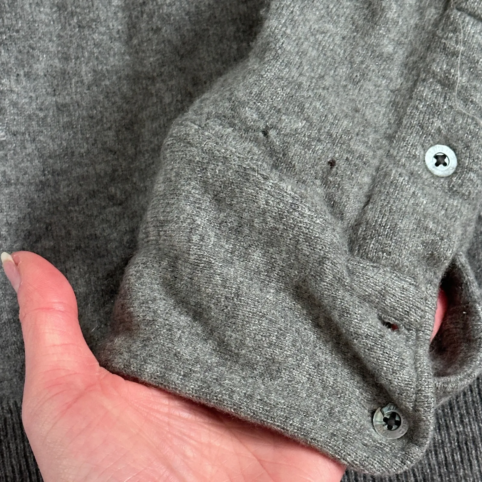 Vintage Daniel Cremieux 100% Cashmere Wool Gray Knit Polo Collared Sweater - Image 10