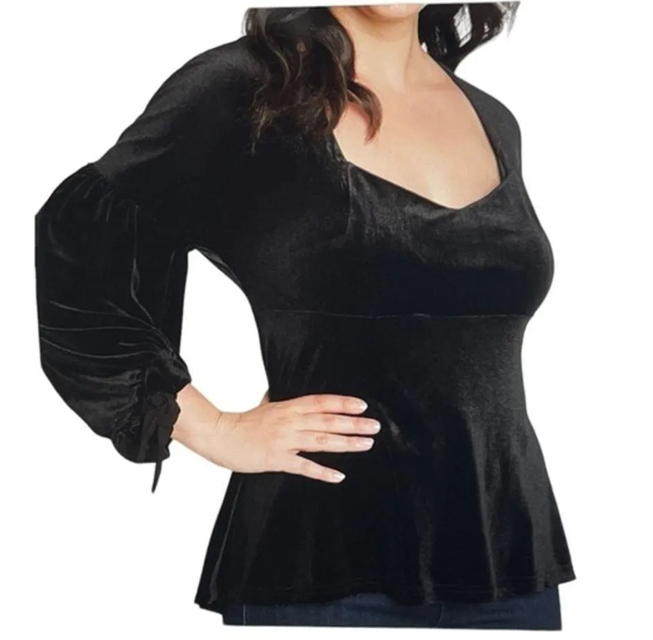 ModCloth Y2K Peasant Contessa of Charm Velvet Top Blouse Size Small NWT #CA-2498 - Image 6