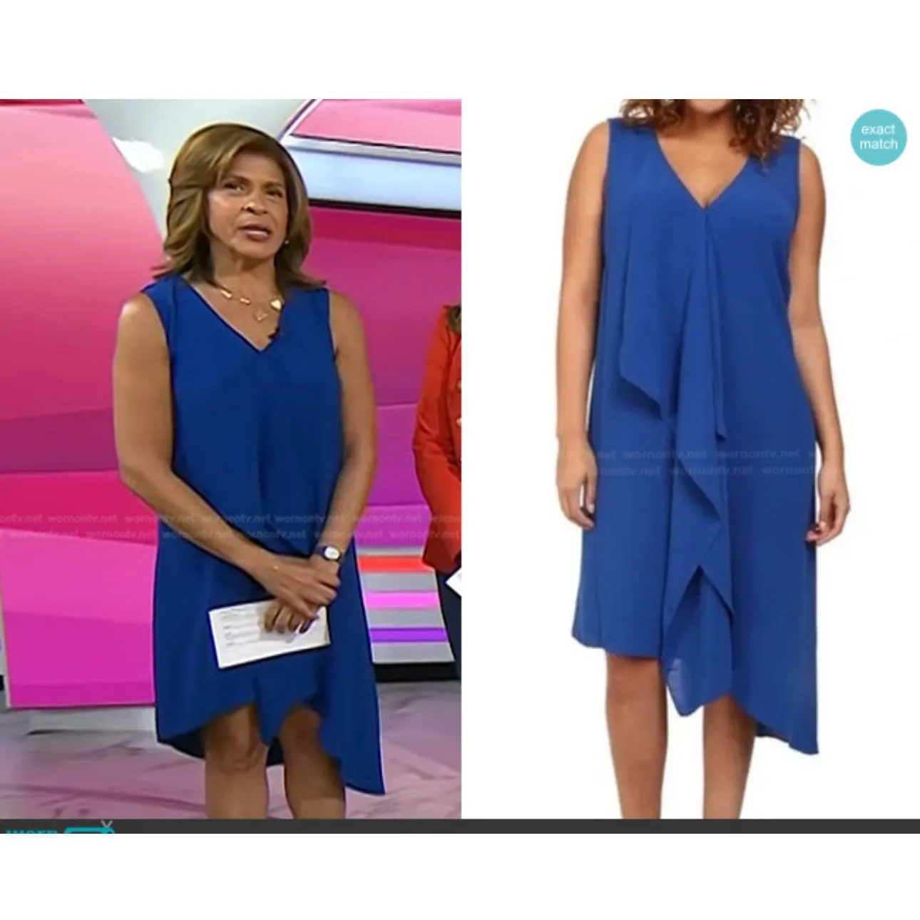 Adrianna Papell royal blue asymmetrical ASO dress‎ celebrity favorite sz 6 guest - Image 2