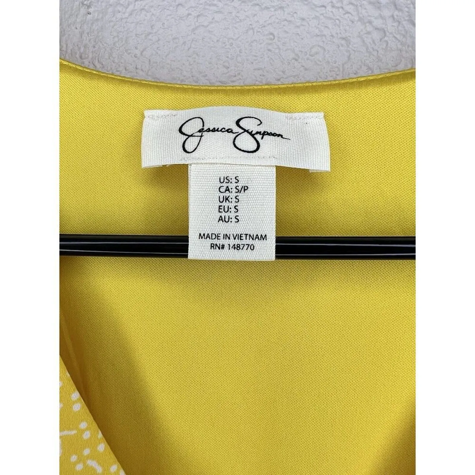 Jessica Simpson Yellow Ruffle Midi Dress Smocked Waist Tiered Feminine S - Image 3