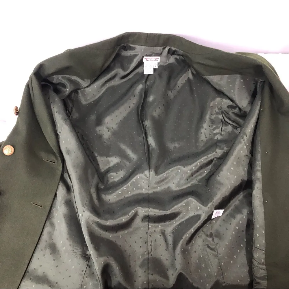 Talbots military green wool jacket blazer short suit set top size 8 shorts sz 10 - Image 7