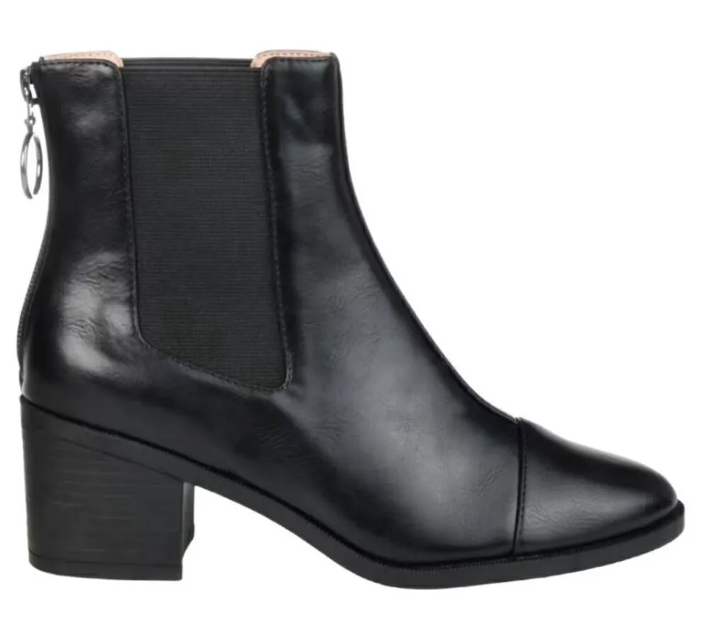 Journee Collection Nigella Booties Size 11 Black Vegan Leather Zip Block Heel - Image 1
