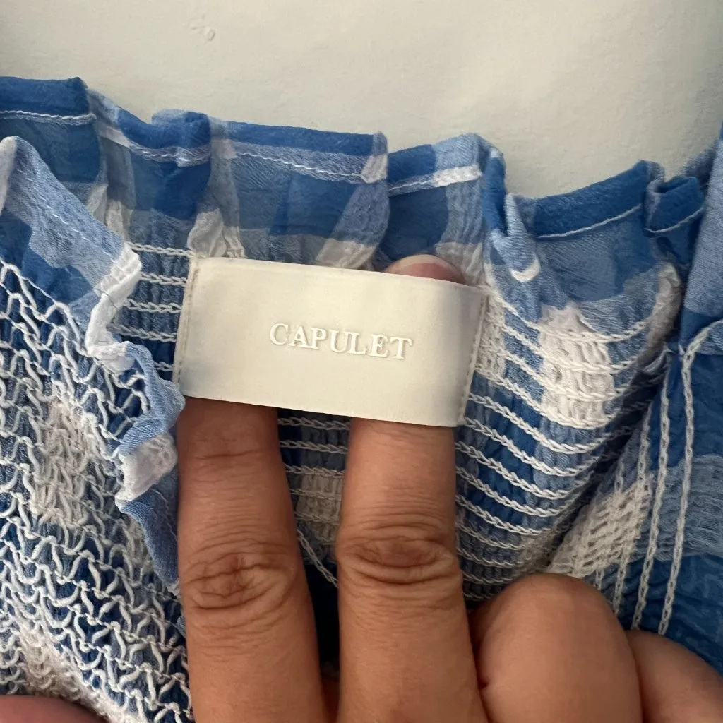 Capulet blue and white gingham dress size small - Image 9