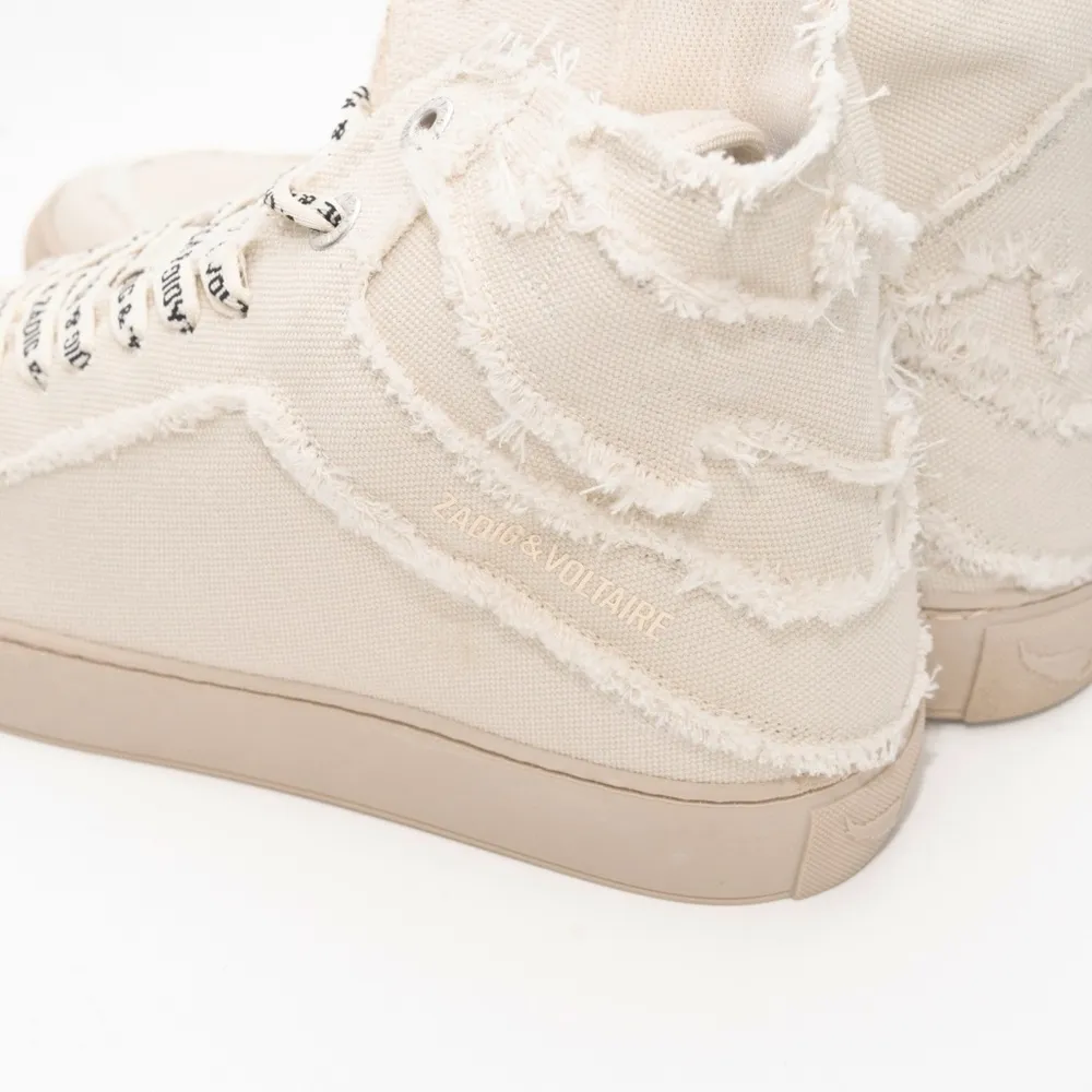 Zadig Voltaire High Flash Canvas Shoes White - Image 9