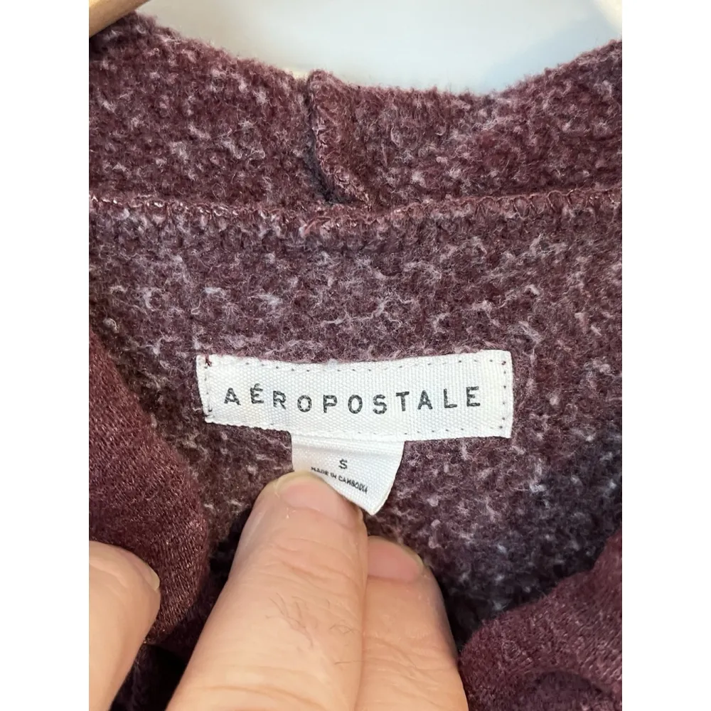 Aeropostale Hoodie Jacket Juniors Small Burgundy Big Logo 87 Vintage Y2K 90s Red Size undefined - Image 6