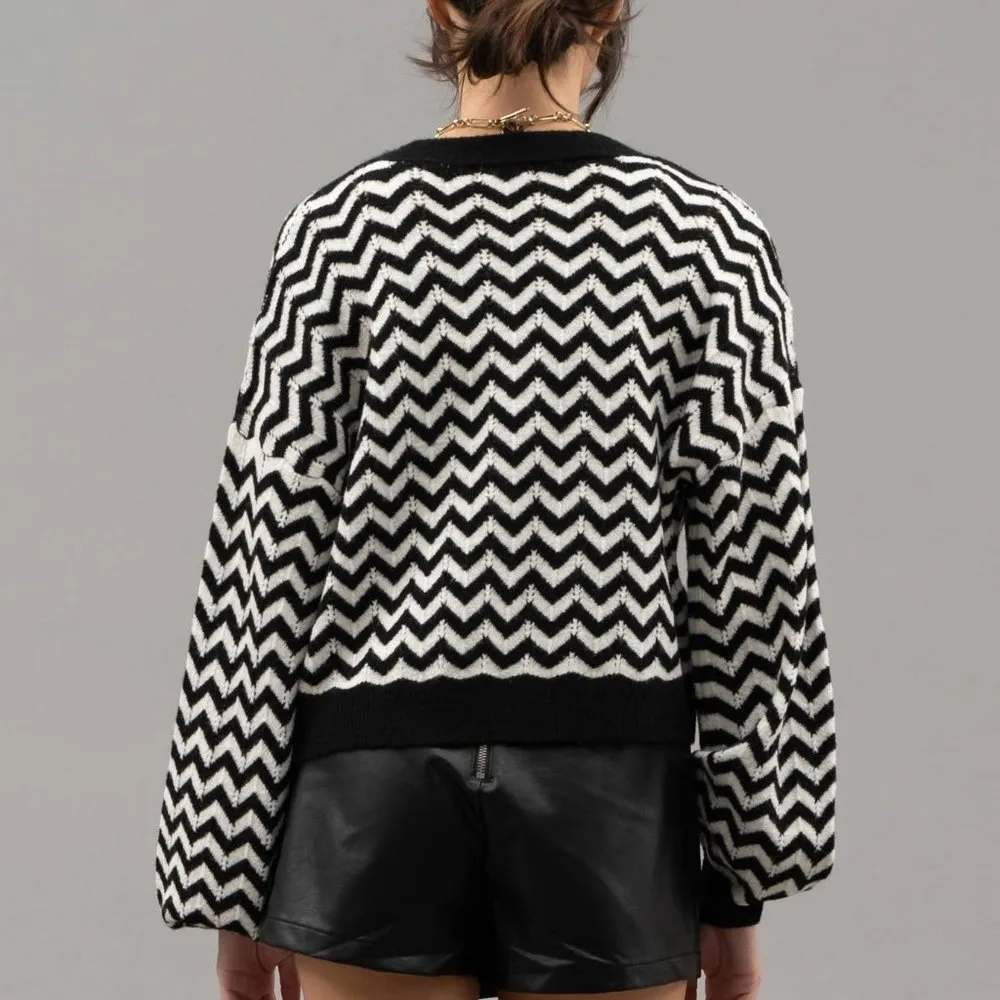 SAMANTHA CHEVRON CARDIGAN - Image 5