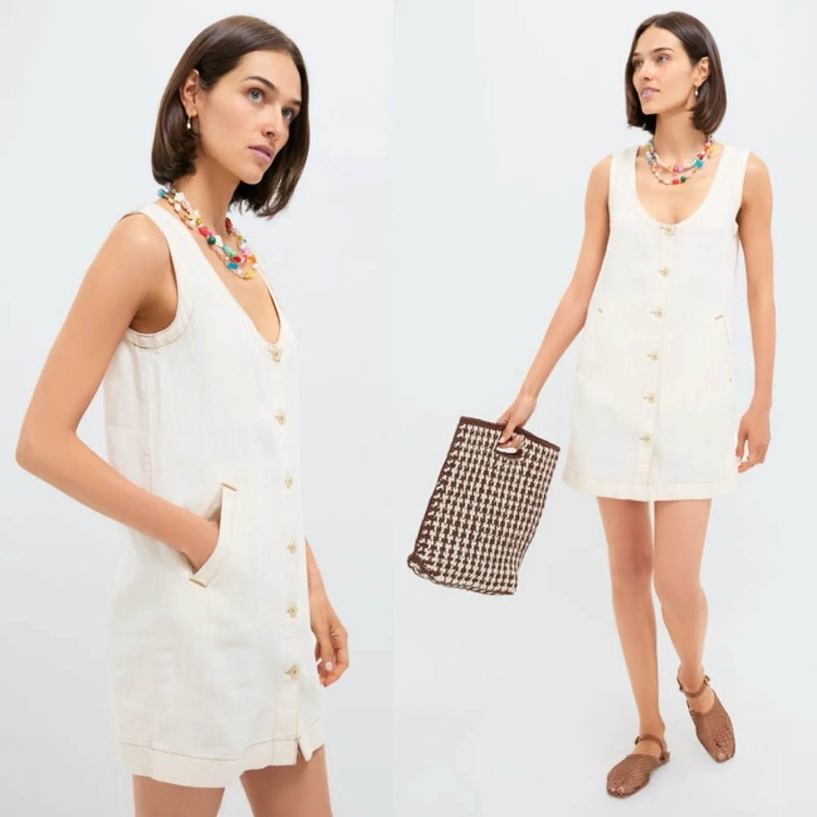 Faherty Linen Denim Malibu Mini Dress - Whitecliff Wash S - Image 9