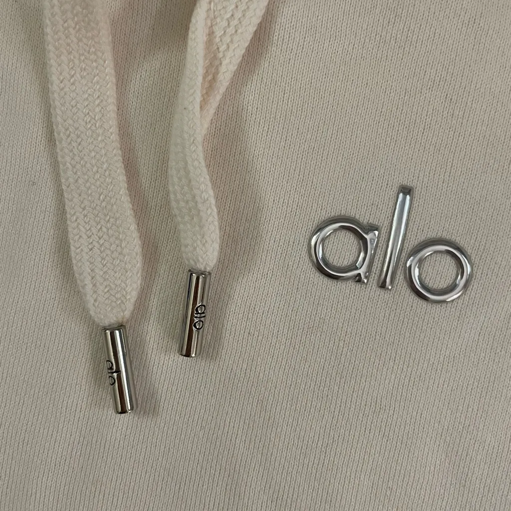 Alo Yoga NWT Accolade Hoodie Sweatshirt Ivory Color Size XL - Image 6