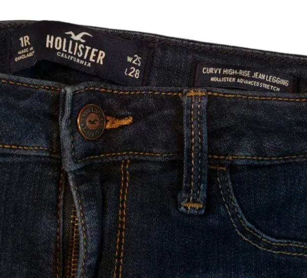 Hollister Jeans Size 1R Curvy High Rise Jean Legging Hollister Advanced Stretch Women's Blue Denim Pants - Image 5