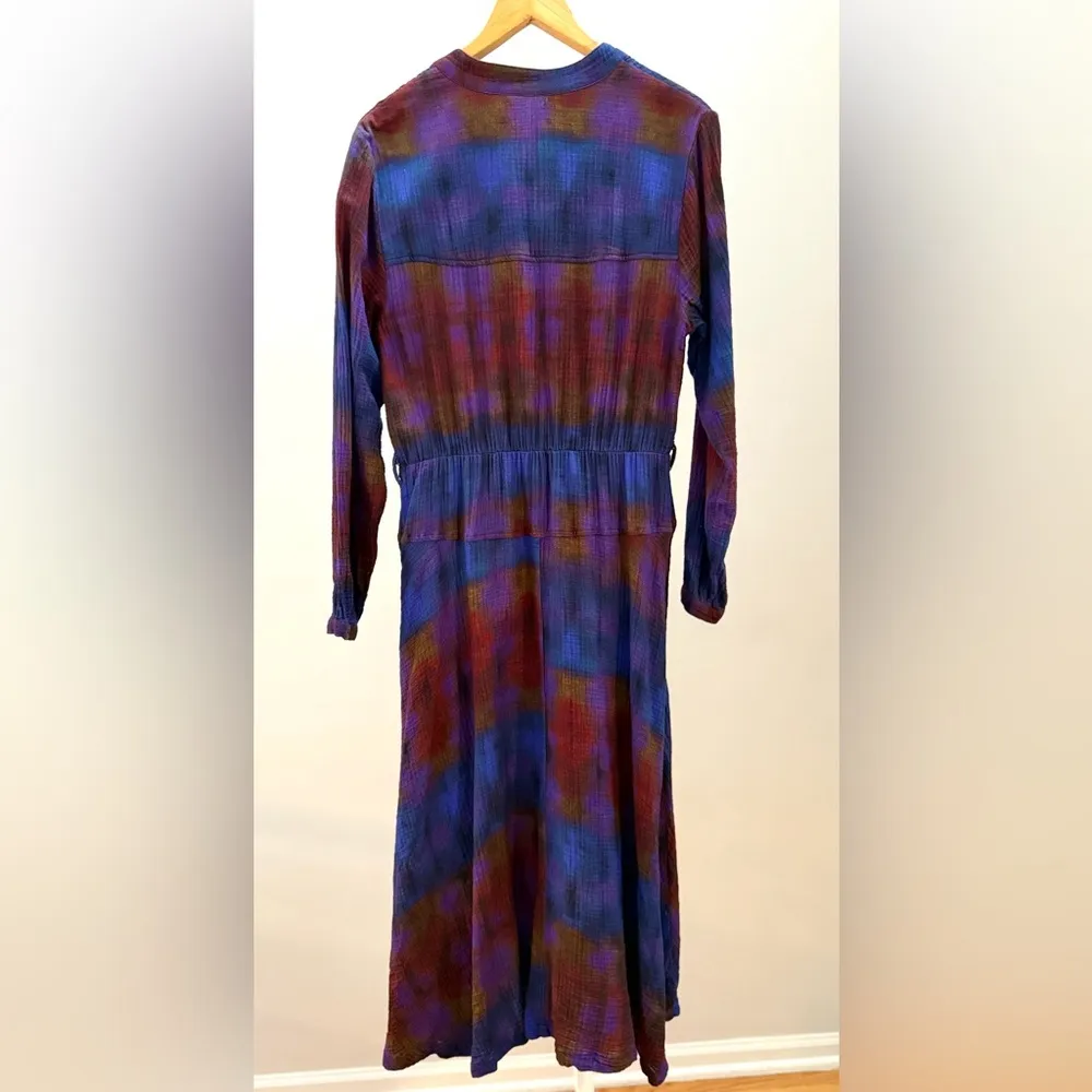 XIRENA Persephone Long Sleeve Midi Dress in Celestial Blue Multi Size Small Purple - Image 9