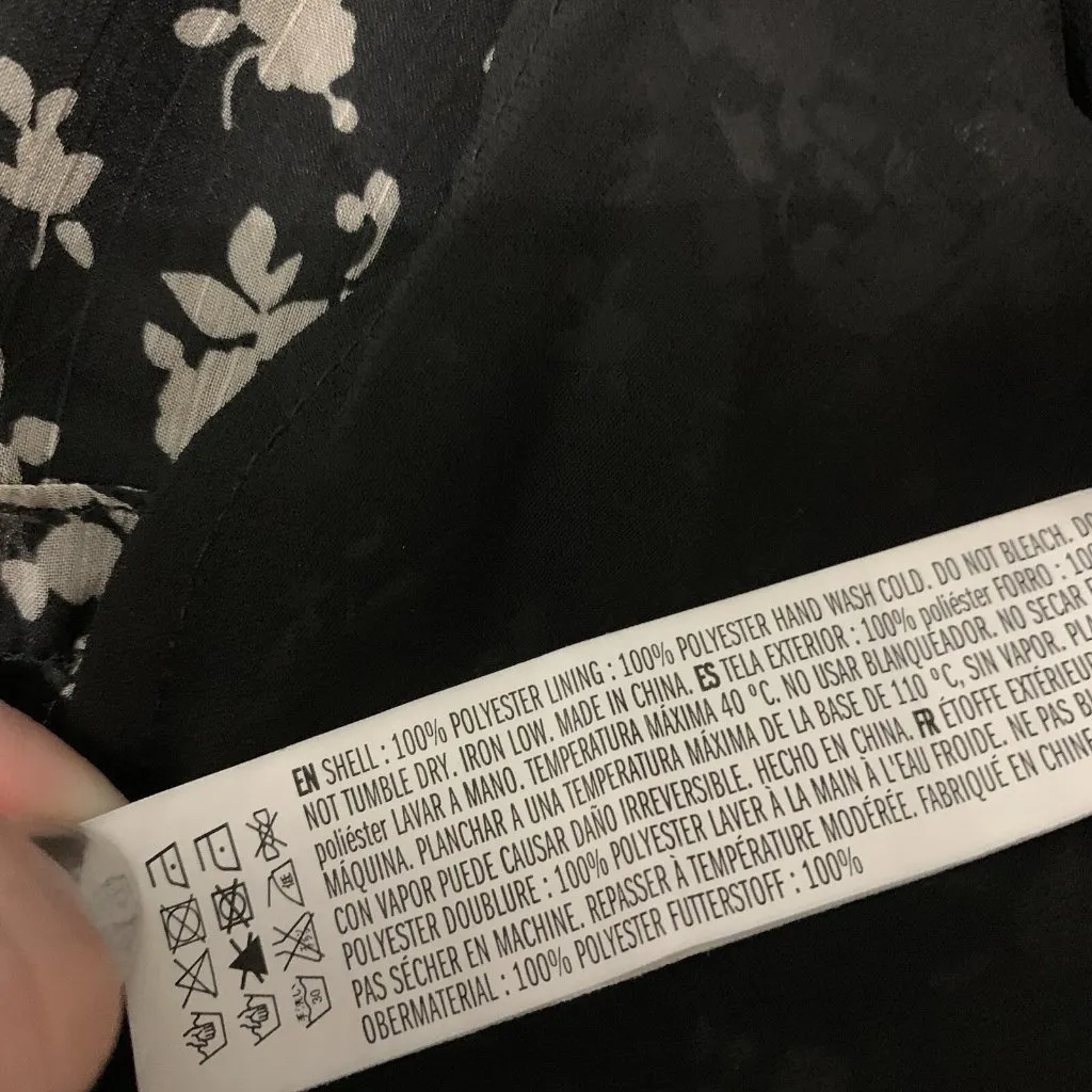 English Factory Blouse Small Black‎ Gray Sheer Boho Long Sleeve Vintage - Image 7