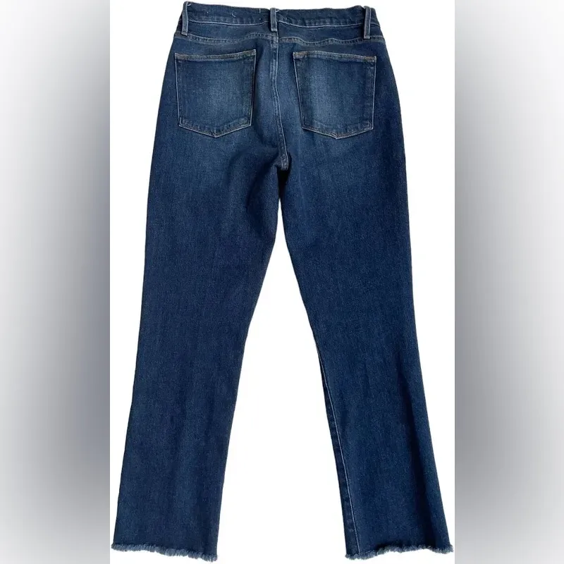 Frame Le High Straight Leg Asymmetrical Hem Jeans - Image 3