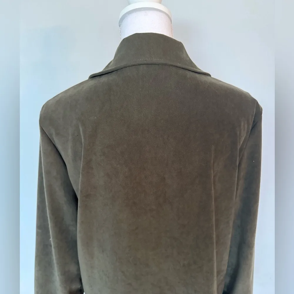 Vintage Briggs New York Faux Suede Blazer | Olive Green | Medium | EUC - Image 10