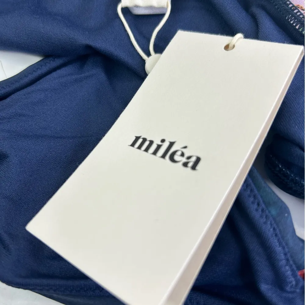 New Milea bikini bottom Eastern Ruched side hipster blue bird floral pattern 10 - Image 14