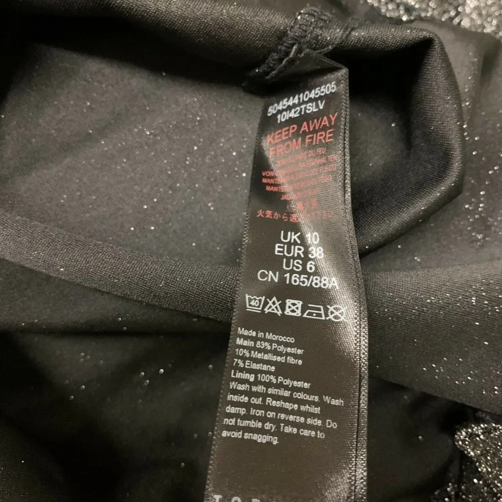 Topshop Womens Glitter Metallic Open Back Midi Cocktail Dress - Image 5