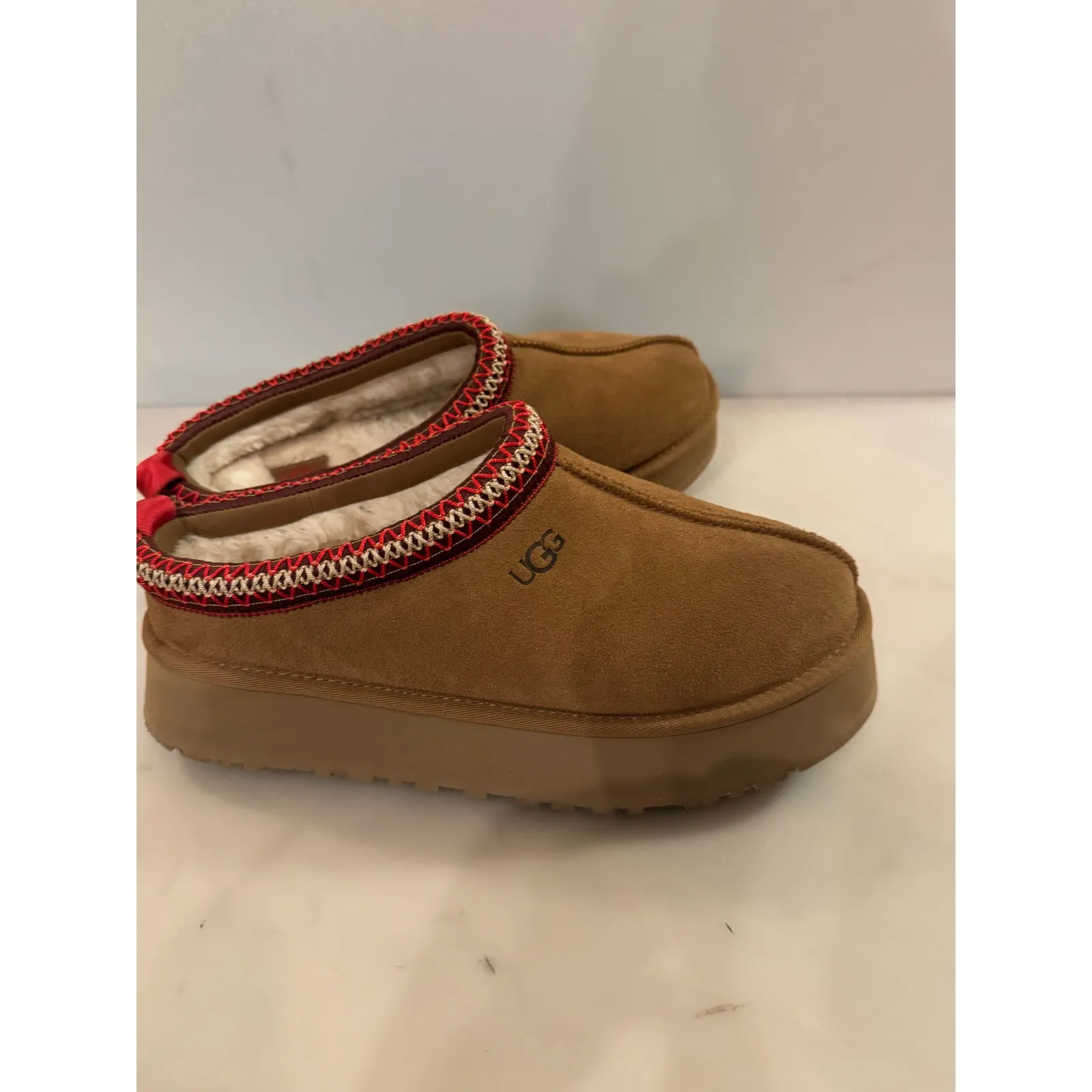UGG  Tazz Platform Slippers - Women's Size 10- Chestnut - Image 5