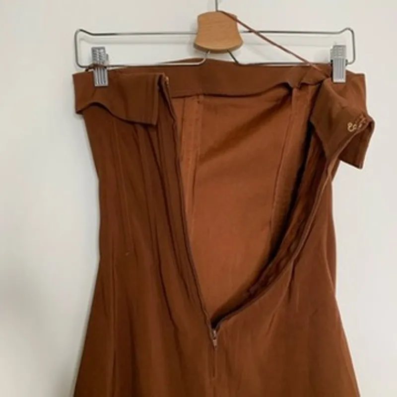 With Jean Chloe Chocolate Brown Corset Mini Dress Womens Size XScheck - Image 11