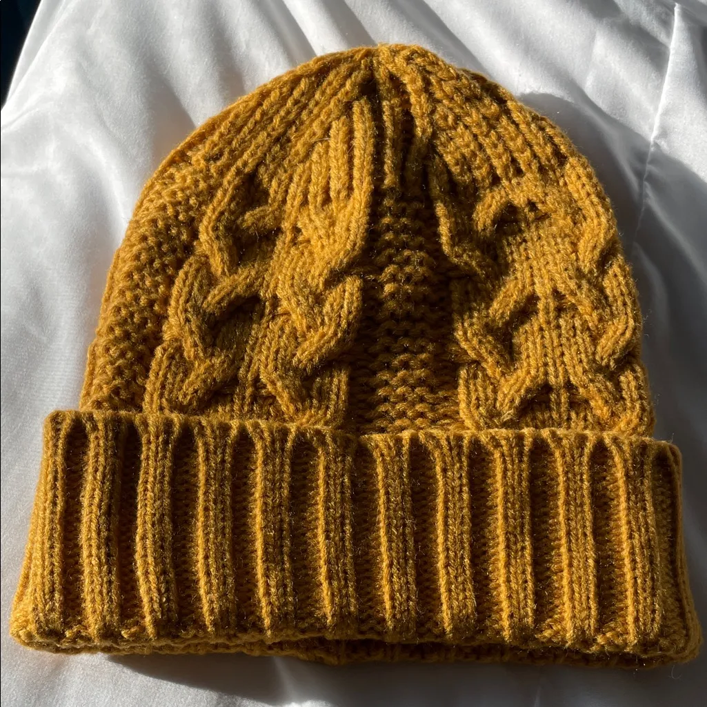 Vince Camuto Mustard Knit Beanie - Image 3