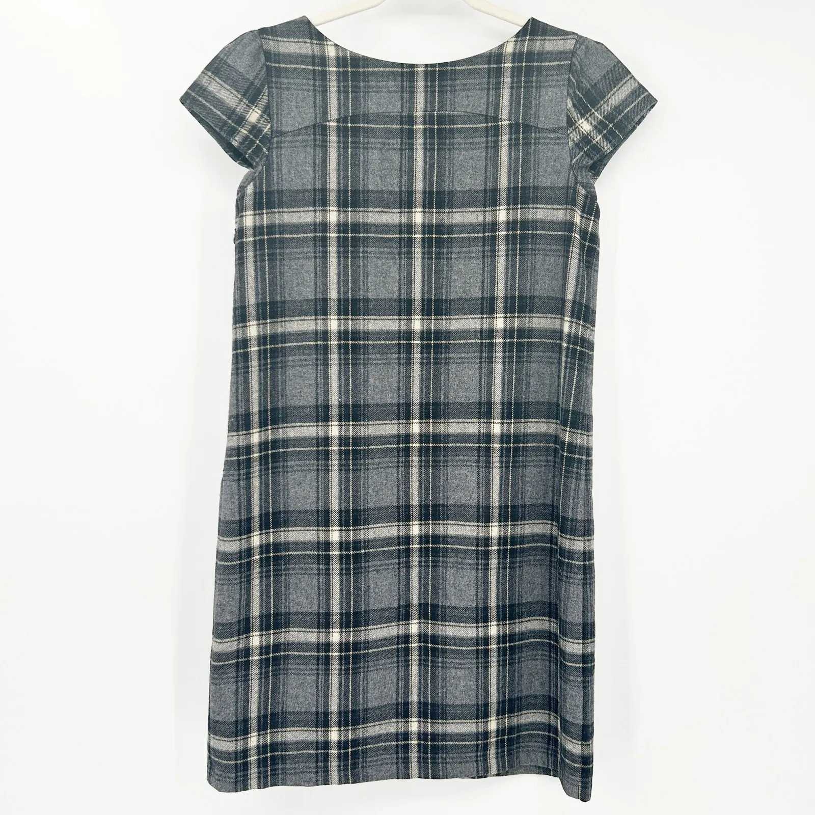 Gap Womens Y2K Fall Preppy Dark Academia Plaid Wool Blend Shift Dress Size‎ 6 - Image 8