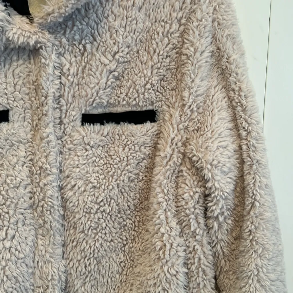 Thread & Supply Soho Cropped Sherpa Fleece Crème Jacket Tan Size L - Image 4