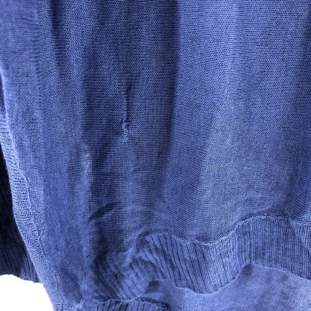 Eileen Fisher Womens Tunic Top Sheer Viscose Linen Blend Blue S - Image 2