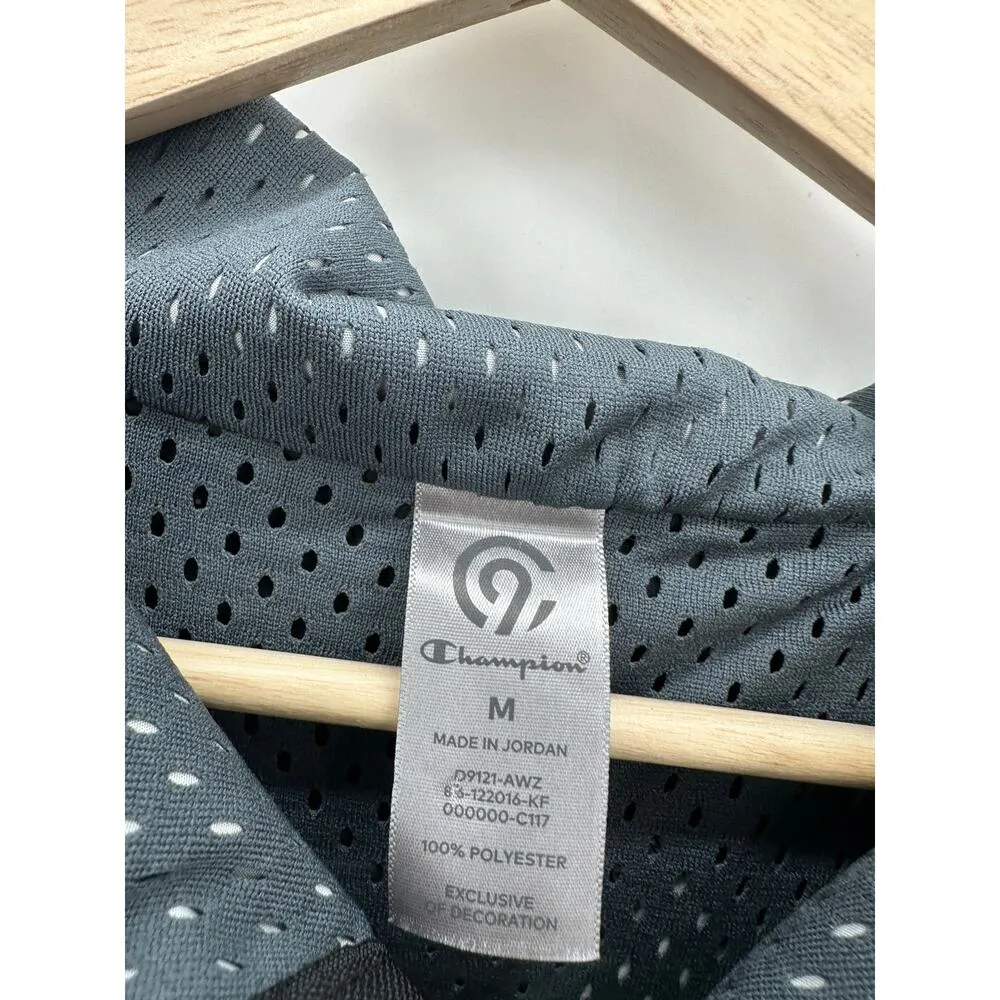 Champion C9 Black Metallic Full Zip Jacket High Collar Lightweight Women Medium - Image 6