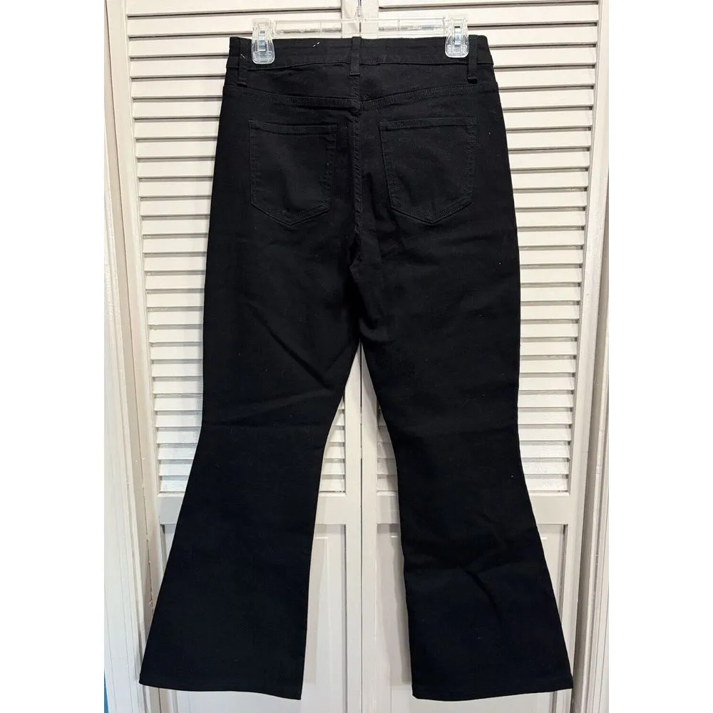 Ymi ‎ Black Flare Denim Jeans Size 9/29 Mid Rise Zip/Button Pockets - Image 4