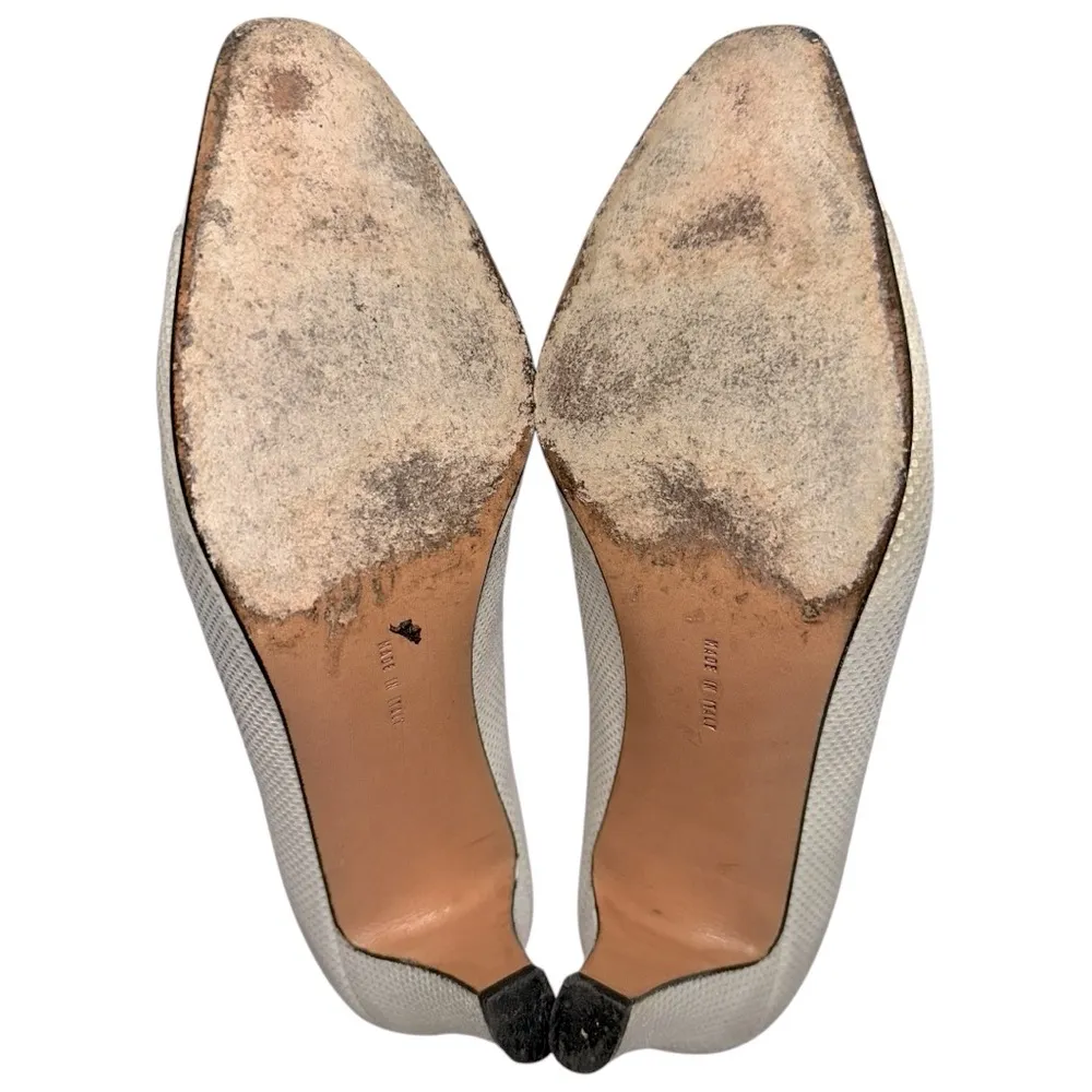 Salvatore Ferragamo Vintage Women’s Size 8 Romantica Gray Slip On Shoes Pumps - Image 9