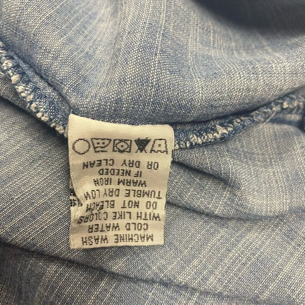 VELVET HEART Women’s Tencel  Collared Button Down Shirt Cap Sleeve Size‎ 1X Blue - Image 8