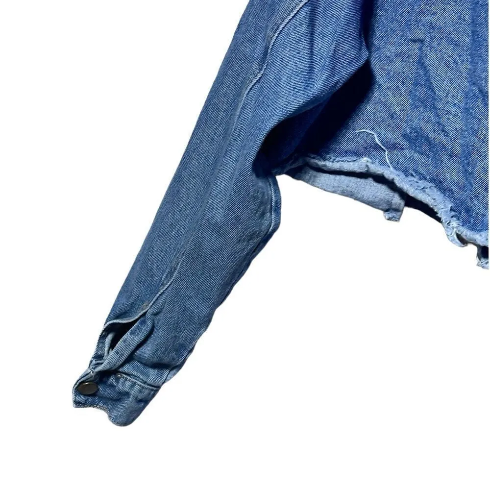 BP Ultra Cropped Denim Distressed Jacket XS - Image 6