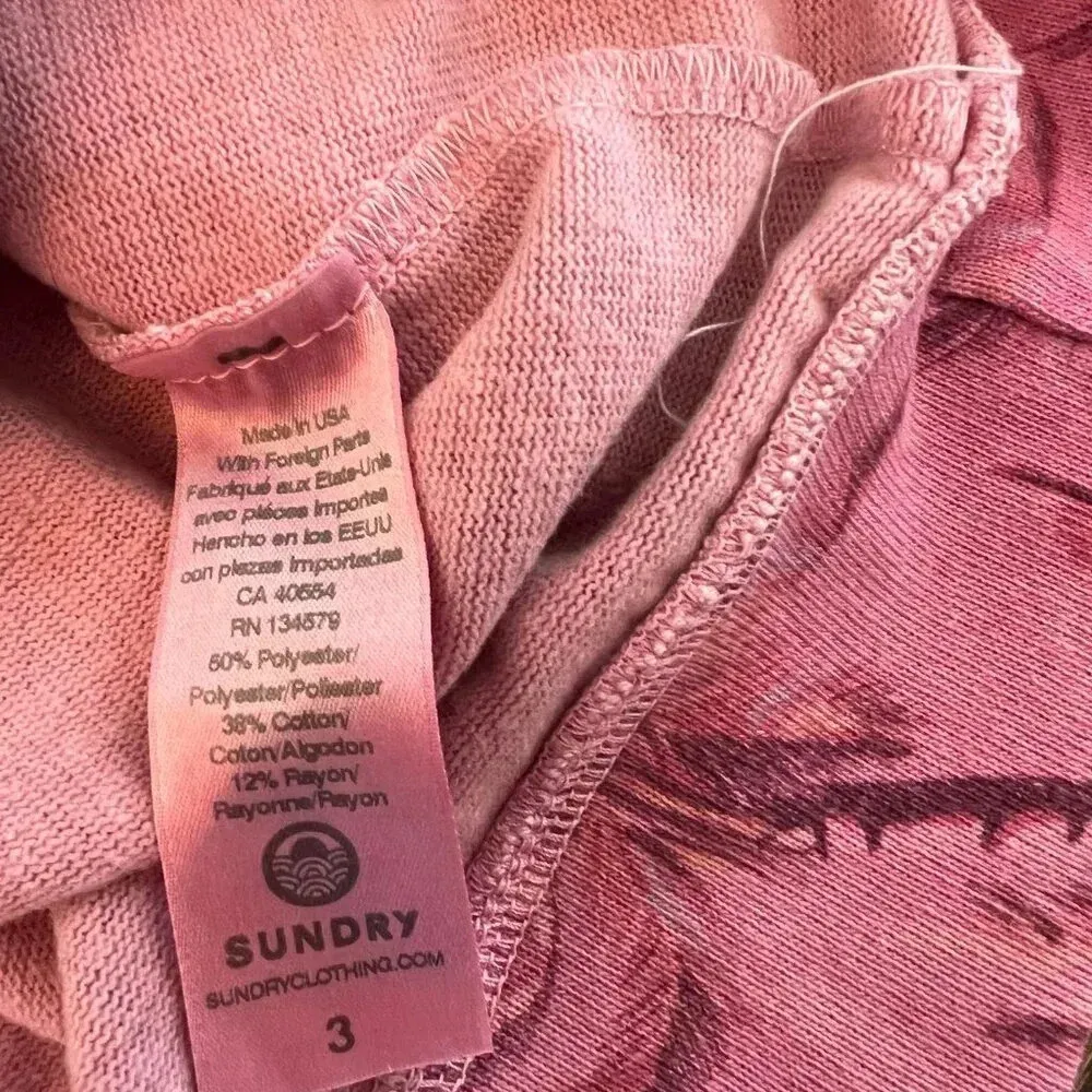 SUNDRY Anthropologie Palm Isle Hoodie Sweatshirt Size Large L  Tropical NWT - Image 4