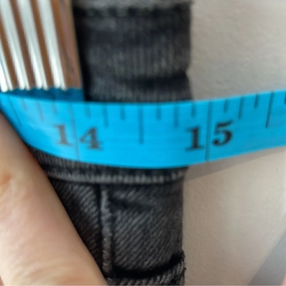 Zara Black Gray Jeans Black Pearl Cuff Hem Detailing - Image 7