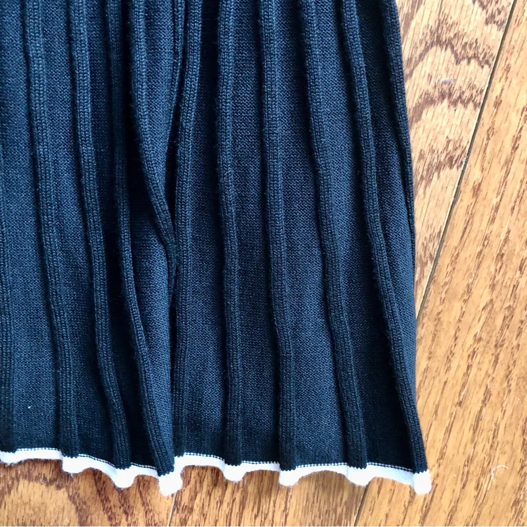 Taylor Ribbed Button Down Fit and Flare Long Sleeves Sweater Dress C Black SZ M Size M - Image 8