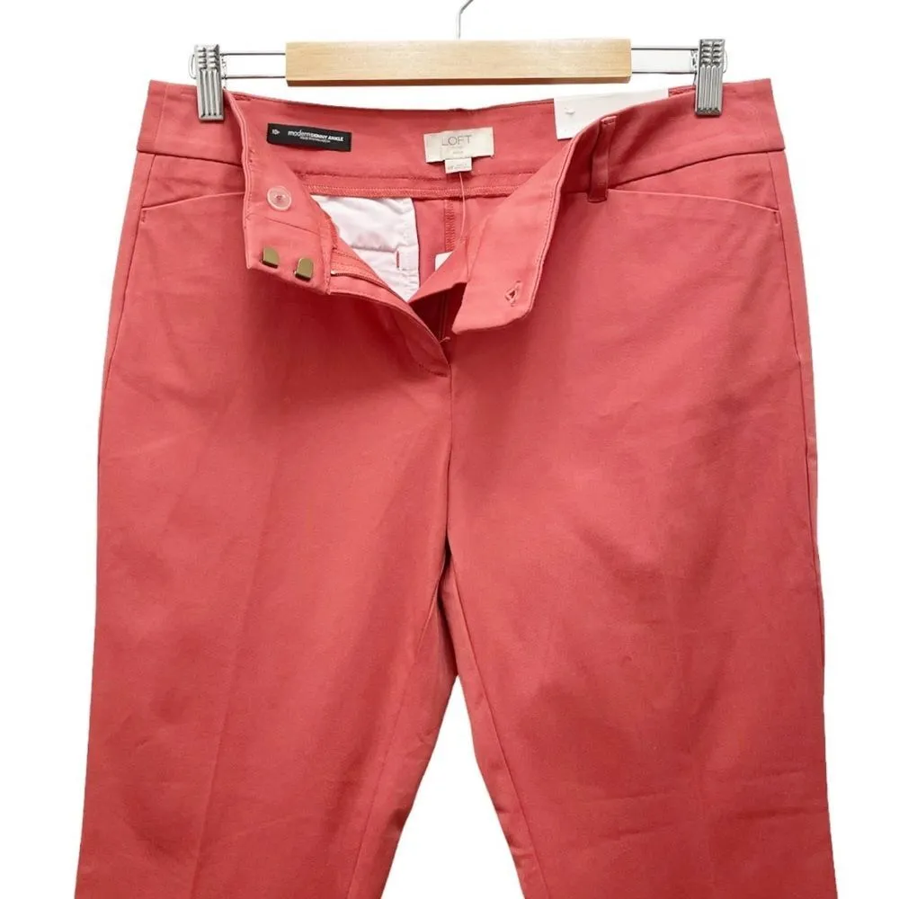 NWT LOFT Modern Skinny Ankle Pant Cinnamon Red Career Work Pants Size 10 Petite - Image 5