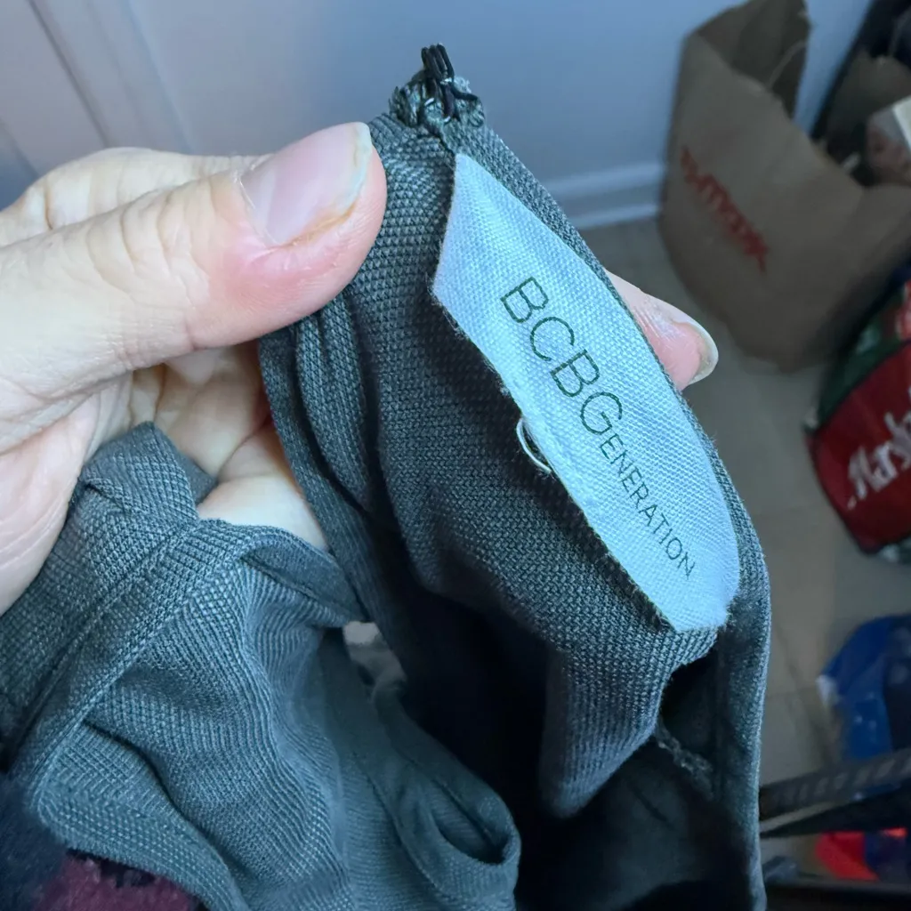 BCBGeneration Olive Green Bell Sleeve Mini Shift Dress - Image 6