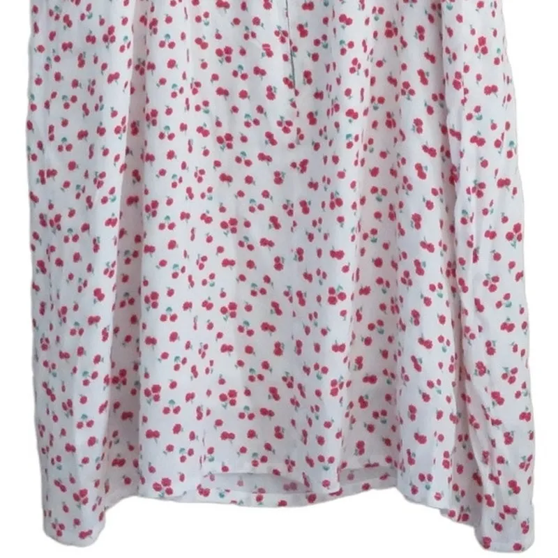 Olivaceous Floral Mini Dress Sleeveless Back Zip White & Red Size Large NWOT - Image 6