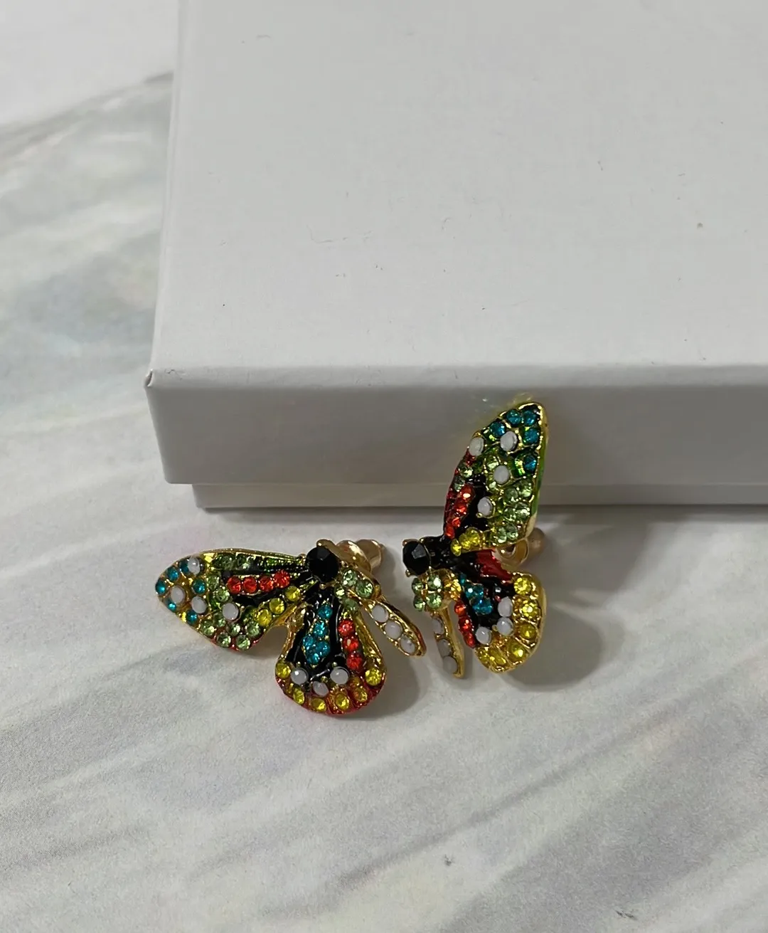 Rhinestone Flutterfly Butterfly stud Earrings - Image 2