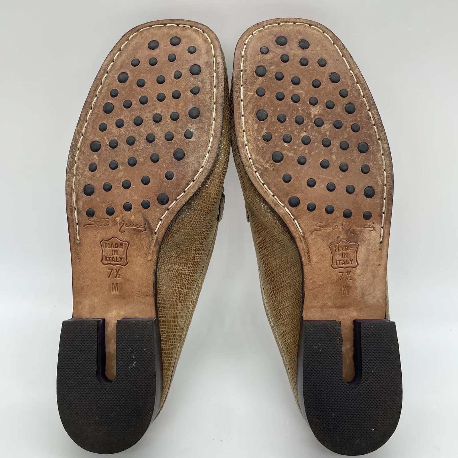 Sesto‎ Meucci Womens 7.5 Shoes Mules Slides Made in Italy Light Mocha Leather - Image 7