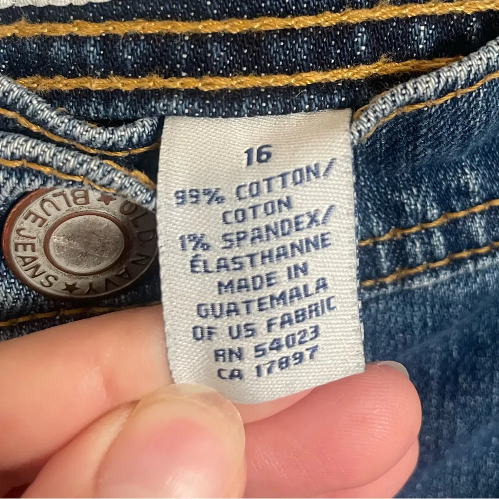 Y2K Vintage Jean Skirt Denim Mini Old Navy Size 16 Blue Low Rise Low Waisted - Image 6