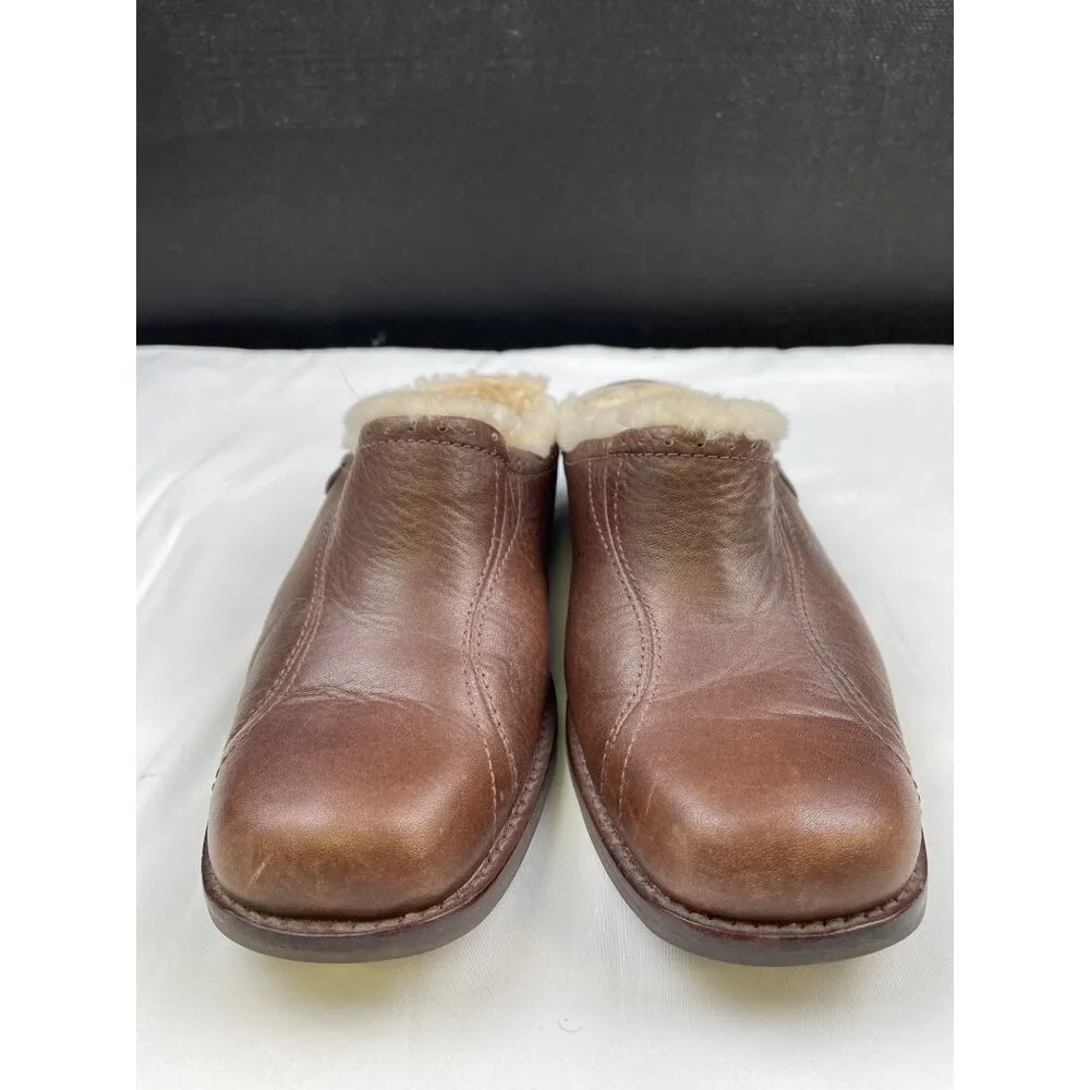 UGG Women's Brown Leather Mules Shoes/ Slip On Size 6 SKU 4058 - Image 2