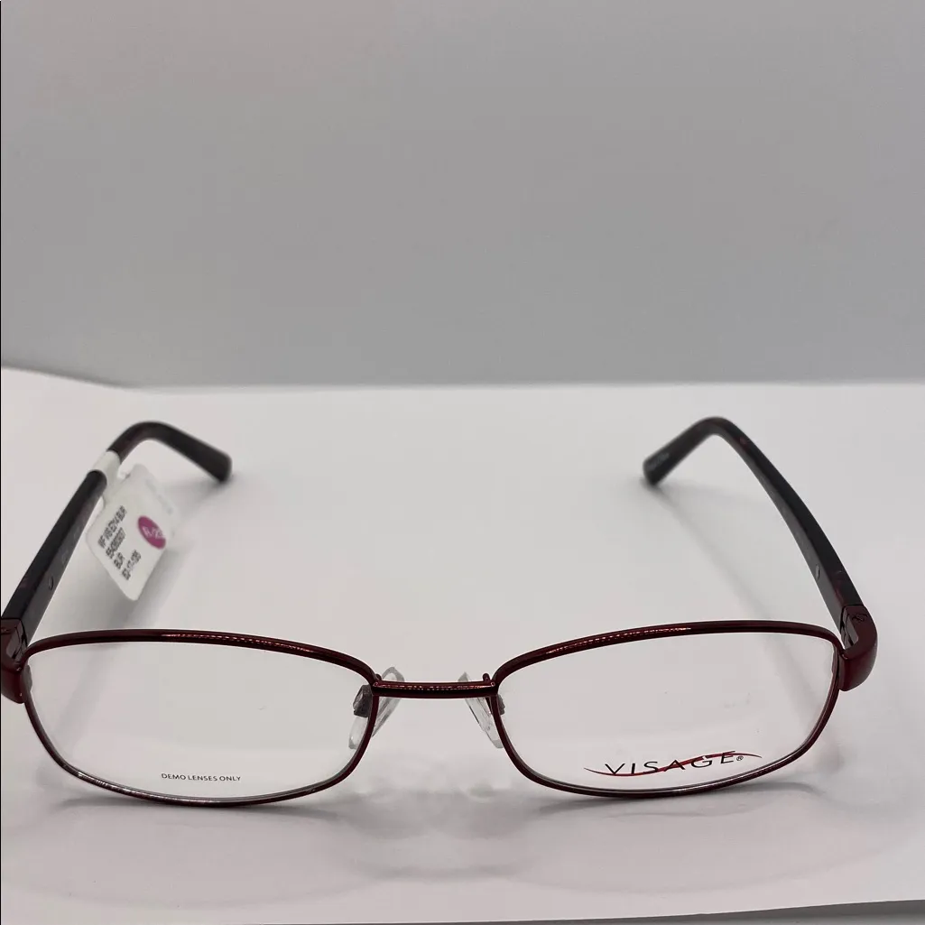 Visage Women's E214 Rectangular Prescription Eyeglasses metal NWT Red - Image 7