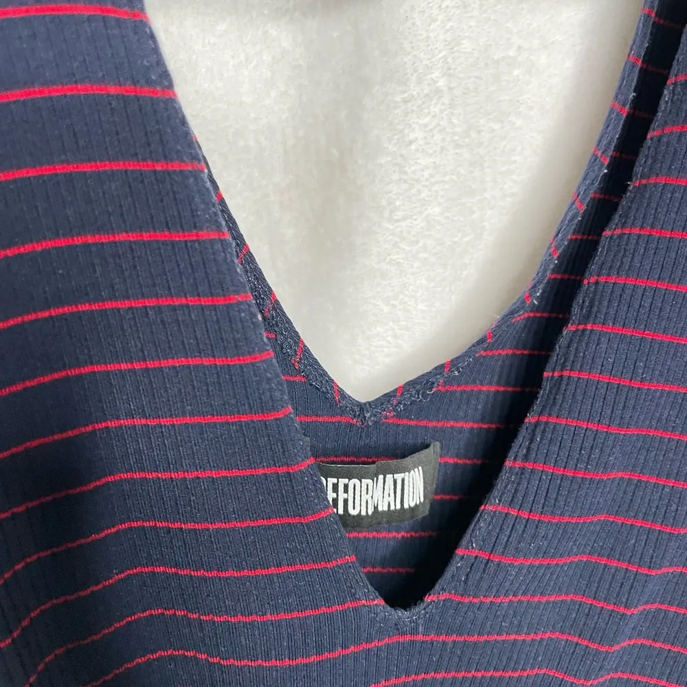 Reformation Striped Fitted Tank Top Women’s Size Small - Image 7