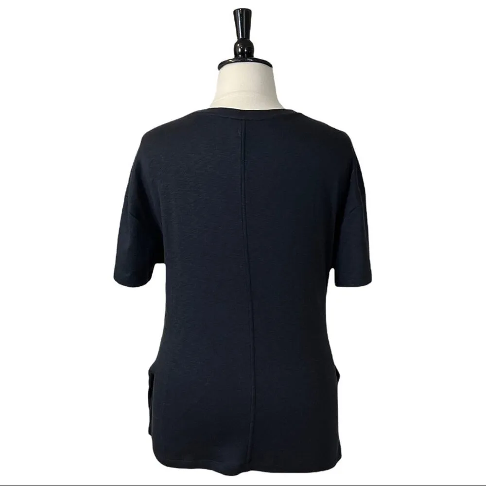 Daily Ritual NEW Black Cross Front Short Sleeve Cotton Modal Knit Top Size XXL - Image 5