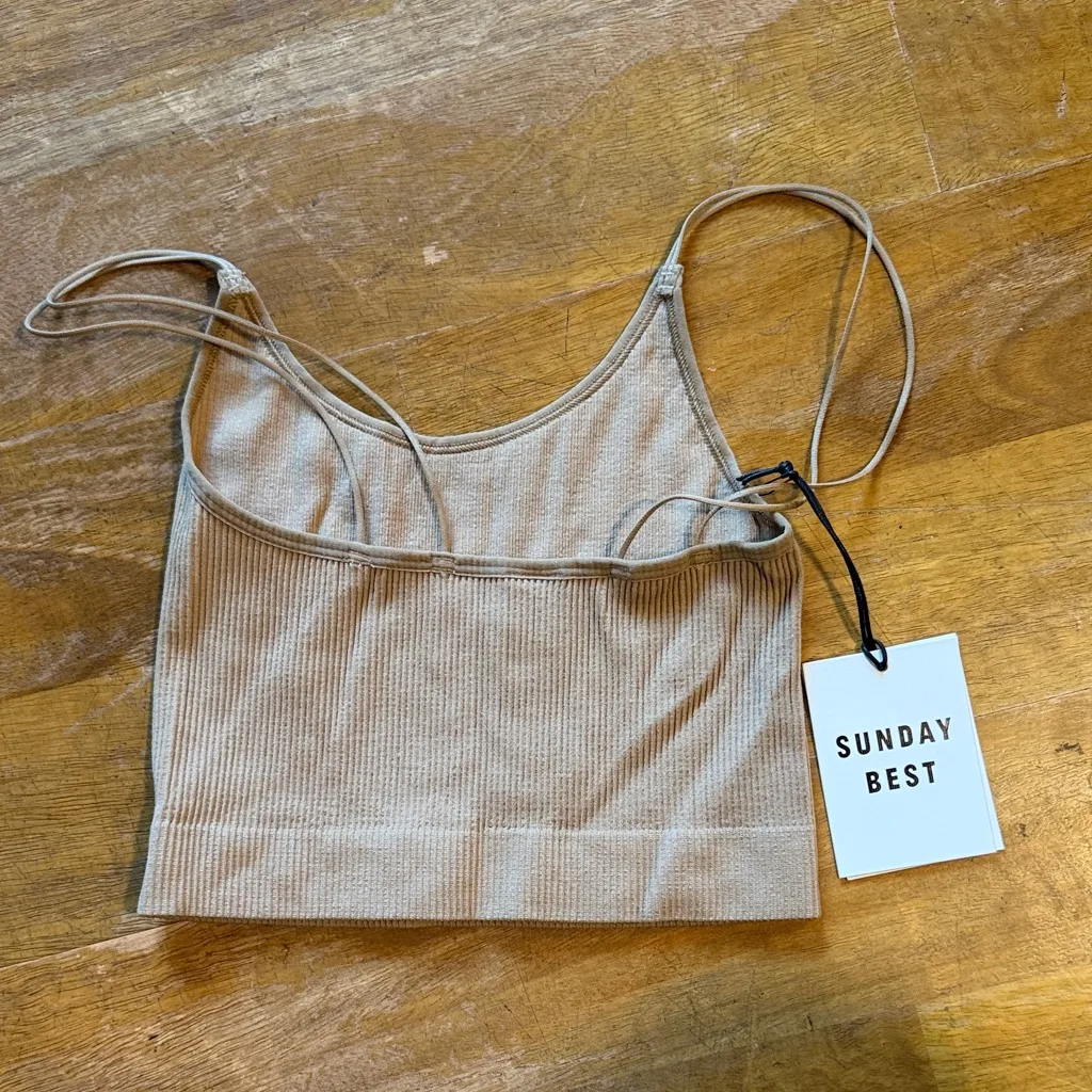 Sunday Best Beige Ribbed Camisole Tan - Image 3