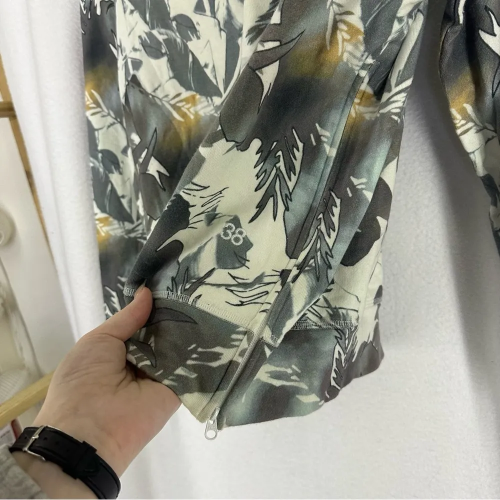 38 Pullover Sweatshirt Leaf Pattern Womens Medium Green - Image 4